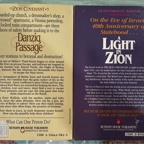 Pair of Bodie Thoen Novels Danzig Passage and A Light in Zion - Picture 2 of 2